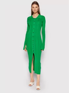 Sukienki - Remain Sukienka dzianinowa Alzira RM1052 Zielony Slim Fit - grafika 1