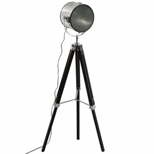 Atmosphera Lampa podłogowa w uniwersalnej czerni połączenie drewna i metalu BLACK METAL+WOOD FLR LAMP H152 | B07MY94KWX - Lampy stojące - miniaturka - grafika 1