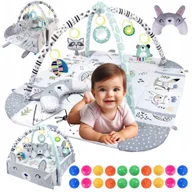 Maty edukacyjne - Dwustronna Mata Edukacyjna 4w1 z Grzechotkami dla dzieci Z987 - miniaturka - grafika 1