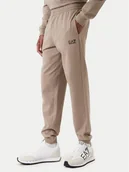 Spodnie sportowe męskie - EA7 Emporio Armani Spodnie dresowe 8NPP66 PJVRZ U6167 Beżowy Regular Fit - miniaturka - grafika 1