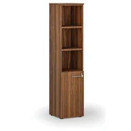 Szafy biurowe - Szafa biurowa kombinowana PRIMO WOOD, drzwi na 2 poziomach, 1781 x 400 x 420 mm, orzech - miniaturka - grafika 1