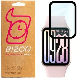 Bizon Szkło hybrydowe Glass Watch Edge Hybrid dla Xiaomi Smart Band 9 Pro, czarne - Akcesoria do smartwatchy - miniaturka - grafika 1