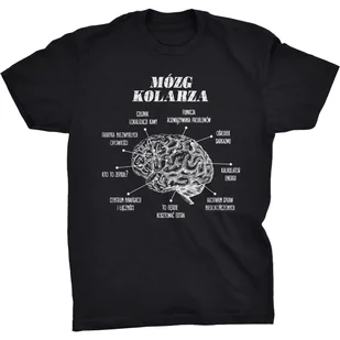 Koszulka T-shirt Mózg Kolarza Śmieszny Prezent na Święta Urodziny - Koszulki męskie - miniaturka - grafika 1