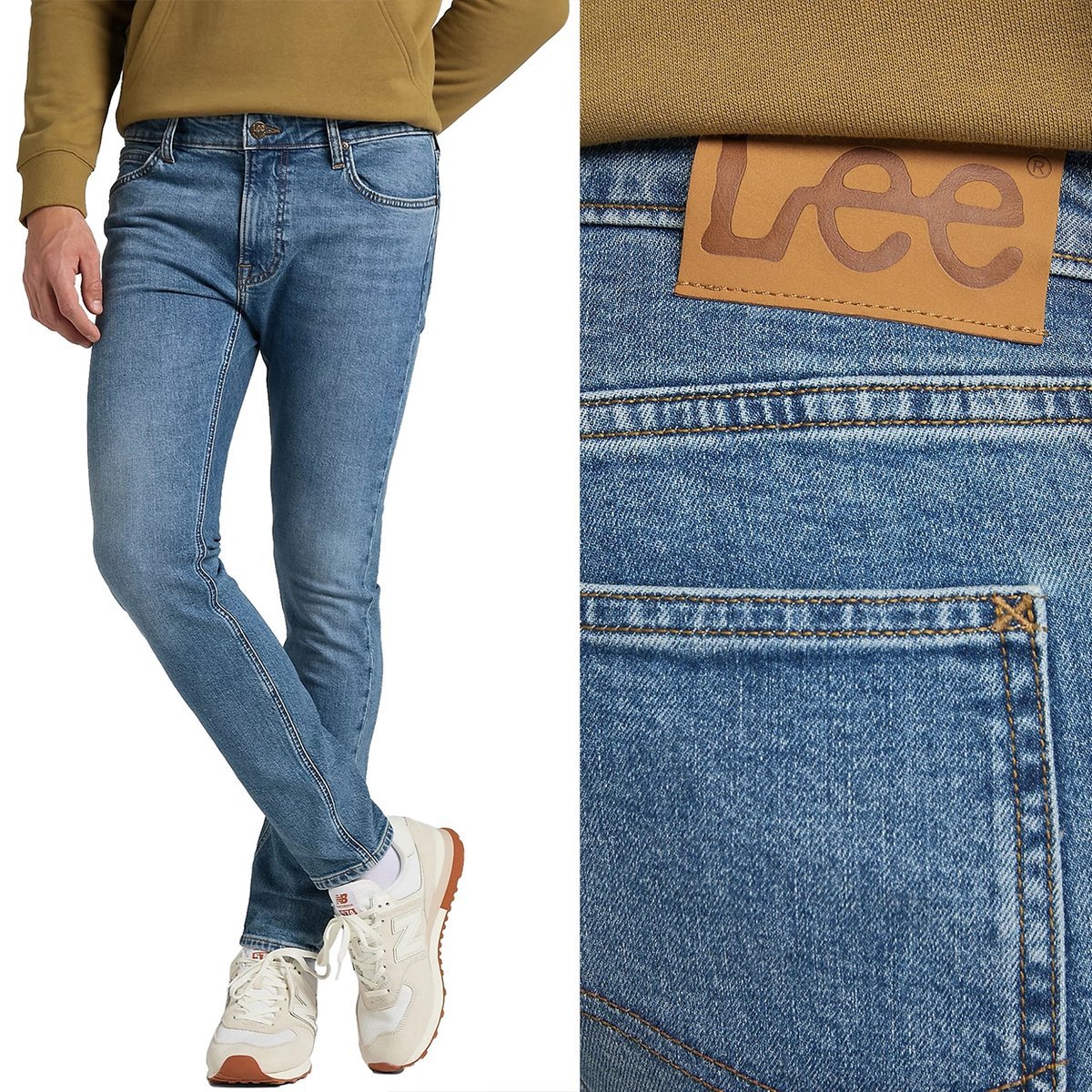 Lee MALONE SKINNY Smokey Indigo elastyczne spodnie jeansowe rurki W29 L32