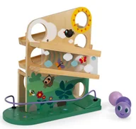 Zabawki interaktywne dla dzieci - Janod Drewniany kulodrom Gąsienica J08055 | - miniaturka - grafika 1