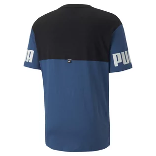 Koszulki sportowe męskie - Męska Koszulka PUMA PUMA POWER COLORBLOCK TEE LAKE BLUE 84980117 – Niebieski - grafika 1