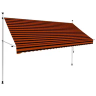 Markizy - vidaXL Ręcznie zwijana markiza, 300 cm, pomarańczowo-brązowa vidaXL - miniaturka - grafika 1