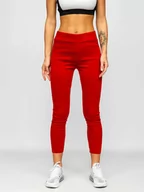 Spodnie sportowe damskie - Czerwone legginsy damskie Denley YW01001 - miniaturka - grafika 1