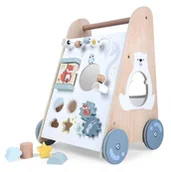 Chodziki - Drewniany chodzik pchacz wózek edukacyjny - miniaturka - grafika 1