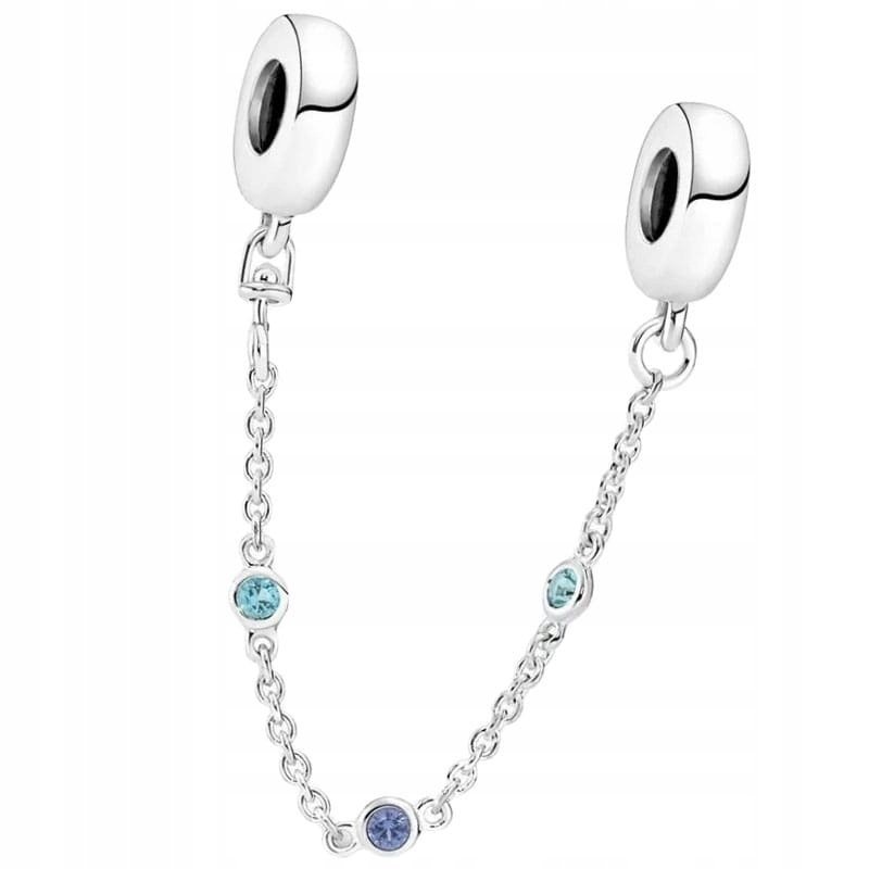 Charms Zawieszka Charms Łańcuszek Zabezpieczający Kolorowe Cyrkonie