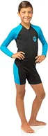 Pianki do pływania - Cressi Unisex-Youth Little Shark Shorty Wetsuit Long Sleeves Pianka z neoprenu dla dzieci ,Czarny/Niebieski ,13/14 lat ,XDG006208 - miniaturka - grafika 1