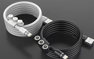 Kabel magnetyczny 3w1 USB do USB-C / Lightning / Micro USB Foneng X62, 2.4A, 1m (czarny) - Kable - miniaturka - grafika 2