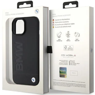 BMW BMHMP15MSLLBK iPhone 15 Plus 6.7" czarny/black MagSafe Leather Hot Stamp - Etui i futerały do telefonów - miniaturka - grafika 8
