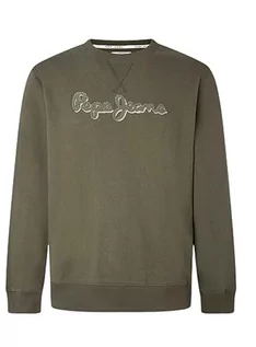 Bluzy męskie - Pepe Jeans Męska bluza Ryan Crew, Zielony (oliwkowy), XS - grafika 1
