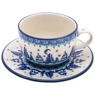 Filiżanki - FILIŻANKA do herbaty kawy 200 ml ze spodkiem - Ceramika Artystyczna Bolesławiec - miniaturka - grafika 1