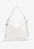 Torebki damskie - Biała Torebka na Ramię z Brelokiem z Frędzlami Helkio - miniaturka - grafika 1
