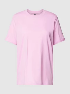 Koszulki i topy damskie - T-shirt w jednolitym kolorze model ‘RIA’ - grafika 1