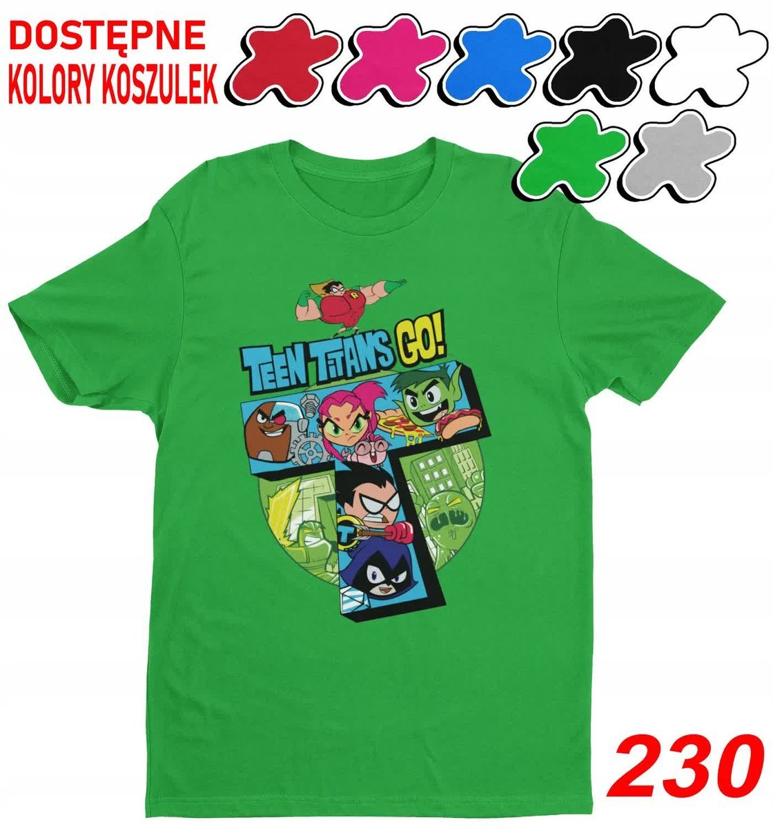 Dziecięca Koszulka Z Nadrukiem Duży Wybór Młodzi Tytani Postacie -L146-152