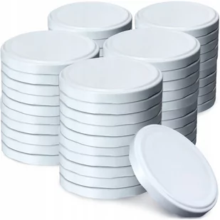 Metalowe wieczka do słoików Virbo 50 szt. 82mm białe - Pojemniki kuchenne - miniaturka - grafika 1