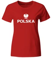 Koszulki sportowe damskie - Koszulka Kibica Reprezentacji Polski. Koszulka Damska Dla Kibica, Czerwona, Roz. XL - miniaturka - grafika 1