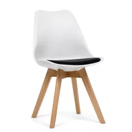 Krzesła - krzesło DUBLIN skandynawskie z poduszką biało czarne - miniaturka - grafika 1