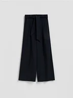 Spodnie damskie - Reserved - Spodnie z wiązaniem - granatowy - miniaturka - grafika 1