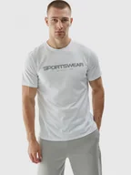 Koszulki sportowe męskie - Męski t-shirt z nadrukiem 4F 4FWAW24TTSHM1586 - biały - miniaturka - grafika 1