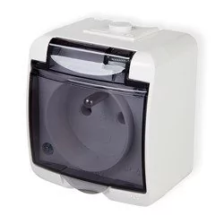 Karlik Junior gniazdo pojedyncze IP54 GHE-1d GHE-1D - Gniazdka elektryczne - miniaturka - grafika 1