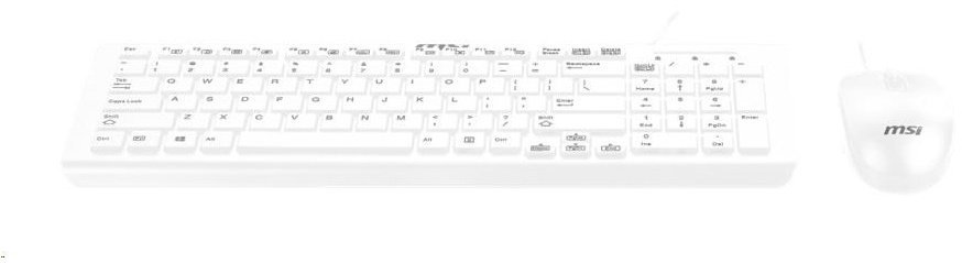 MSI zestaw klawiatury i myszy SK9626W przewodowa lokalizacja CZ/SK biała SK9626W-CZ