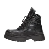 Botki damskie - Czarne trapery damskie zimowe Sergio Leone Sn110 - miniaturka - grafika 1