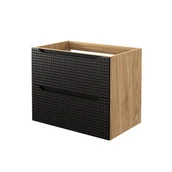 Szafki łazienkowe - Szafka łazienkowa pod umywalkę Comad Luxor 70 cm czarny mat/jasne drewno 82-70-2S - miniaturka - grafika 1