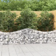 Ogrodzenia - VIDAXL Kosze gabionowe, 7 szt, 200x30x60/80 cm, galwanizowane żelazo - miniaturka - grafika 1