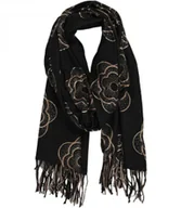 Apaszki i szaliki damskie - Ciepły szal szalik Elegancki frędzle kwiaty miękki Zjawiskowy 180x75 cm - miniaturka - grafika 1