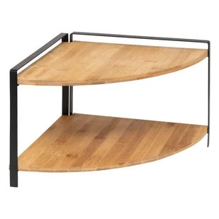 Narożna półka bambusowa 2 poziomy BLACK - Półki do salonu - miniaturka - grafika 1