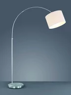 Lampy stojące - Trio Leuchten Lampa podłogowa łuk stal z białym kloszem - Hotel - miniaturka - grafika 1
