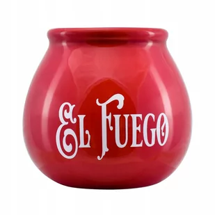 Yaguar Tykwa ceramiczna El Fuego - czerwona, 300 ml - Yerba Mate - miniaturka - grafika 1