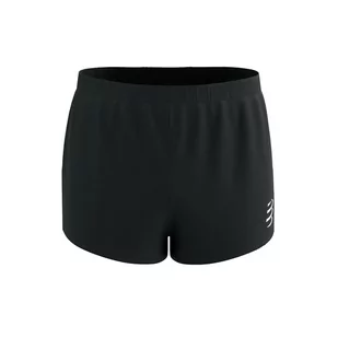 COMPRESSPORT Spodenki do biegania męskie RACING SPLIT SHORT black - Spodnie sportowe damskie - miniaturka - grafika 1
