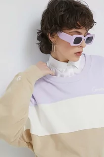 Bluzy damskie - Converse bluza damska kolor fioletowy wzorzysta - grafika 1