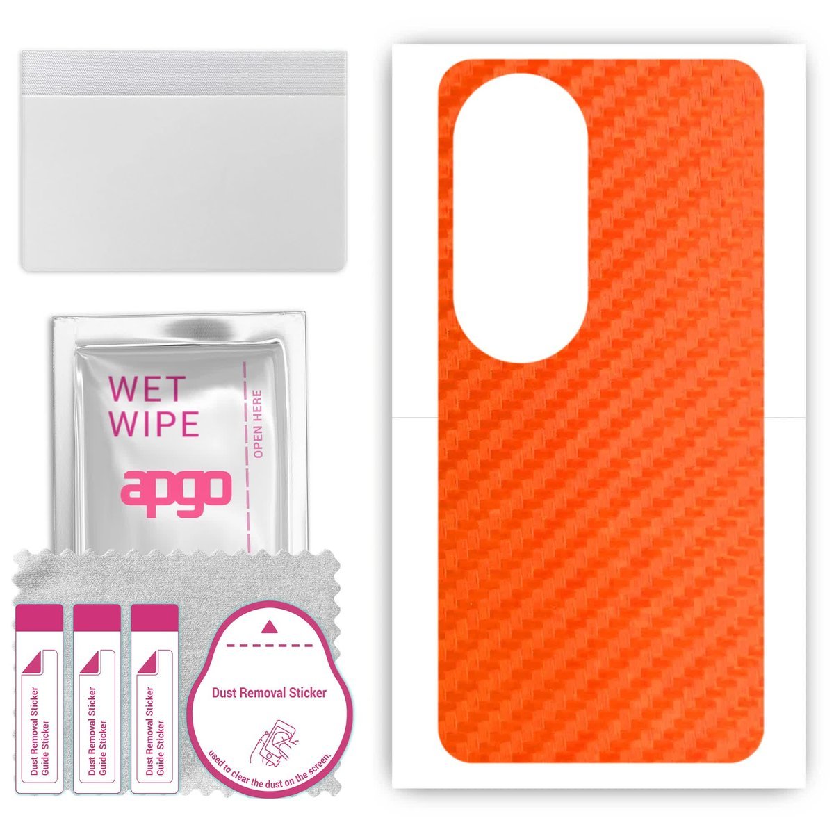 Folia naklejka skórka strukturalna na TYŁ do Vivo V40 Pro 5G - Carbon Pomarańczowy - apgo SKINS