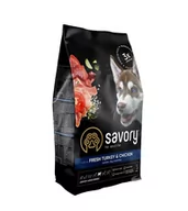 Sucha karma dla psów - SAVORY ŚWIEŻY INDYK Z KURCZAKIEM DLA JUNIORÓW DUŻYCH RAS 3KG - miniaturka - grafika 1