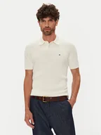 Koszulki męskie - Tommy Hilfiger Polo MW0MW40701 Beżowy Regular Fit - miniaturka - grafika 1
