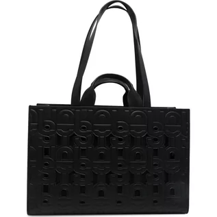 Torebki damskie - Tous Shopperka Duża torba na zakupy Amaya TOUS MANIFESTO CUT z czarnej skóry syntetycznej. Wewnętrzna kieszeń zapin - grafika 1