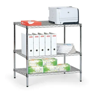 B2B Partner Regał chromowany z półkami z drutu, 900x900x350 mm LD903590A3 - Szafy i regały magazynowe - miniaturka - grafika 1