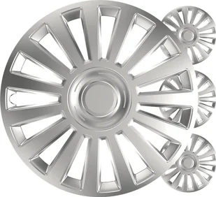 Kołpaki samochodowe 4szt. komplet luxury srebrne 15" cali color box - Kołpaki samochodowe - miniaturka - grafika 1