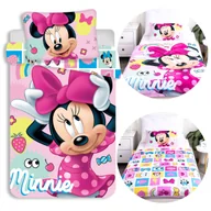 Pościel dla dzieci - DISNEY Myszka Minnie BAWEŁNIANA pościel na zamek, dziecięca do łóżeczka, 100% BAWEŁNA, 100x135 cm Oeko-Tex - miniaturka - grafika 1