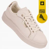 Sneakersy damskie - Sneakersy Damskie Big Star Trampki Buty Na Platformie Beżowe Lekkie 37 - miniaturka - grafika 1