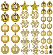 Bombki - Bombki choinkowe 40 szt. zestaw dekoracji świątecznych, nietłukące, złote UNIWERSALNY - miniaturka - grafika 1