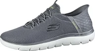 Sneakersy męskie - Skechers Summits, męskie sneakersy z siateczki, buty sportowe w kolorze szarym, wkładka Air Cooled Memory Foam, zakładane bez użycia rąk - miniaturka - grafika 1