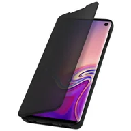 Etui i futerały do telefonów - Etui z klapką, lustrzane etui do Samsunga Galaxy S10, stojące etui - czarne - miniaturka - grafika 1