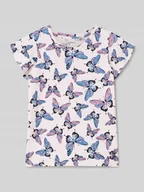 Koszulki dla dziewczynek - T-shirt z falbanami - miniaturka - grafika 1